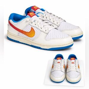 Nike Dunk Low SE Pop Art Sneakers Size 7 White Red Yellow Blue Kids, No box